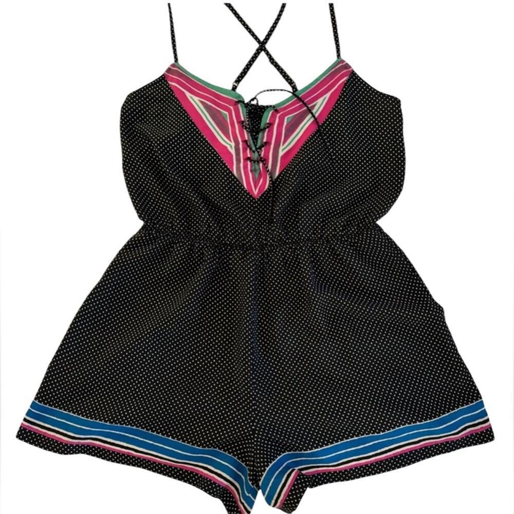 Polka Dot Sleeveless Romper - M